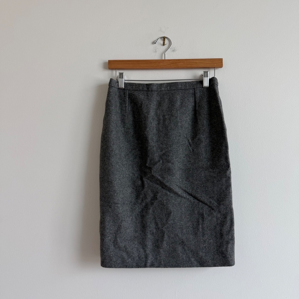 Celine Grey Wool-Cashmere Blend Knee-Length Pencil Skirt Size 42